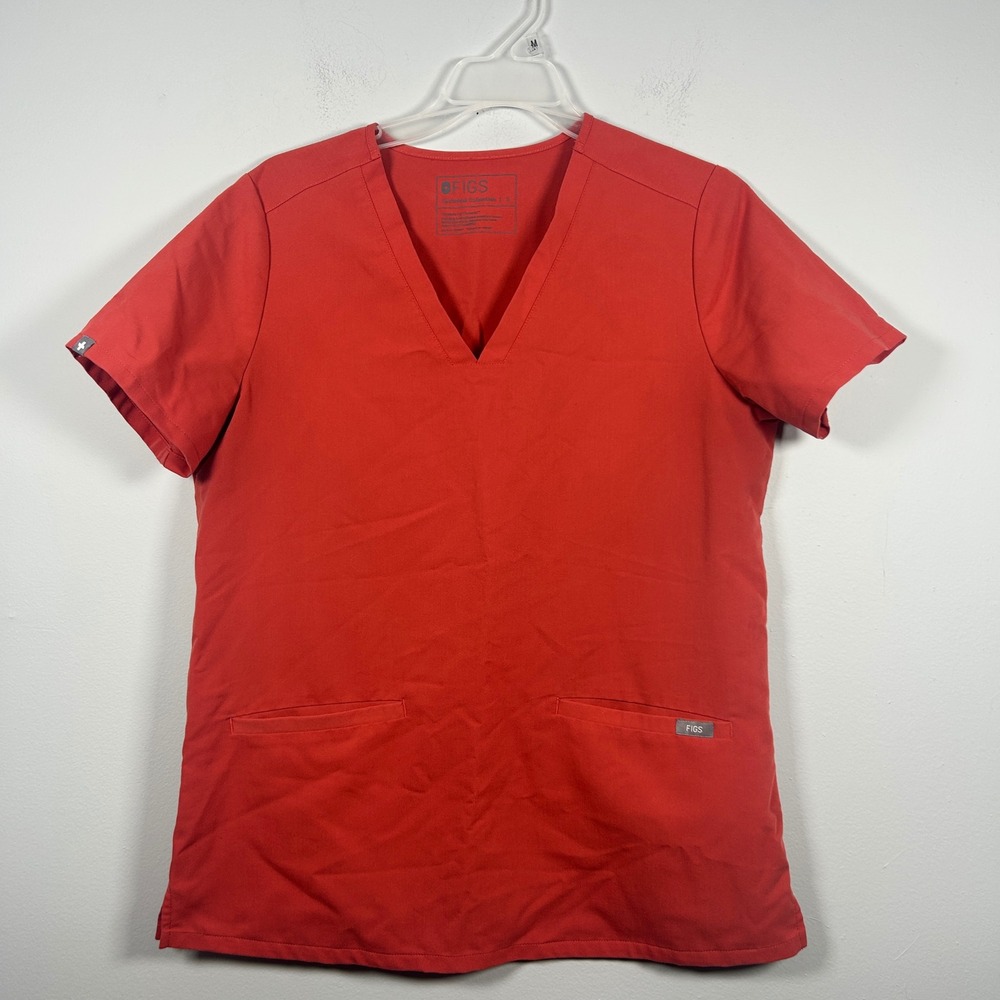 FIGS Scrub Top Women's Small Red Clay Casma Three Pocket FW1100 PO 1646
